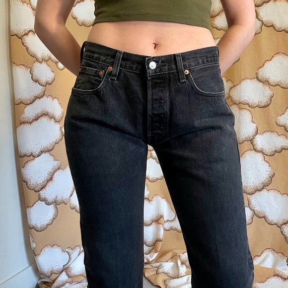 Levi’s 501 Black Button Fly Jeans 32x32 - Picture 2 of 9